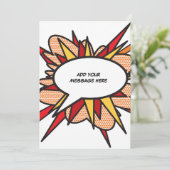 Ihr Message Speech Bubble Fun Retro Comic Book Einladung (Stehend Vorderseite)