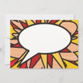 Ihr Message Speech Bubble Fun Retro Comic Book Einladung (Vorderseite)