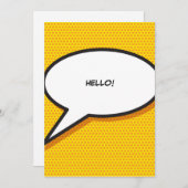 Ihr Message Speech Bubble Fun Retro Comic Book Einladung (Vorne/Hinten)