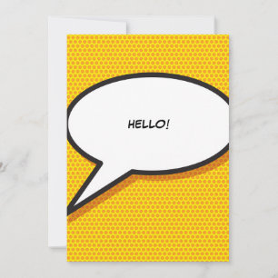 Ihr Message Speech Bubble Fun Retro Comic Book Einladung