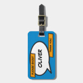 Ihr Message Speech Bubble Fun Retro Comic Book Gepäckanhänger (Vorderseite vertikal)