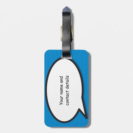 Ihr Message Speech Bubble Fun Retro Comic Book Gepäckanhänger (Rückseite vertikal)