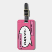 Ihr Message Speech Bubble Fun Retro Comic Book Gepäckanhänger (Vorderseite vertikal)