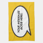 Ihr Message Speech Bubble Fun Retro Comic Book Geschirrtuch (Vertikal)
