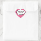 Ihr Message Speech Bubble Fun Retro Comic Book Herz-Aufkleber (Tasche)