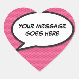 Ihr Message Speech Bubble Fun Retro Comic Book Herz-Aufkleber