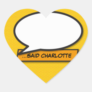 Ihr Message Speech Bubble Fun Retro Comic Book Herz-Aufkleber