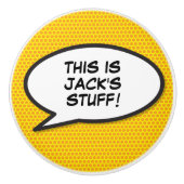 Ihr Message Speech Bubble Fun Retro Comic Book Keramikknauf (Vorderseite)