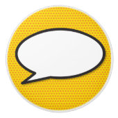 Ihr Message Speech Bubble Fun Retro Comic Book Keramikknauf (Vorderseite)