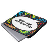 Ihr Message Speech Bubble Fun Retro Comic Book Laptopschutzhülle (Vorne Knopf)