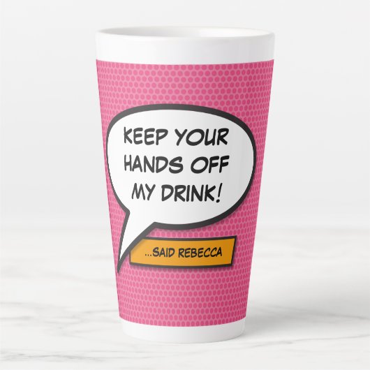 Ihr Message Speech Bubble Fun Retro Comic Book Milchtasse (Vorderseite)