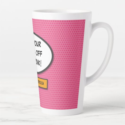 Ihr Message Speech Bubble Fun Retro Comic Book Milchtasse (Rechts)