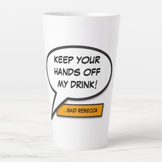 Ihr Message Speech Bubble Fun Retro Comic Book Milchtasse (Vorderseite)