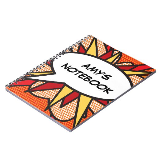 Ihr Message Speech Bubble Fun Retro Comic Book Notizblock (Linke Seite)