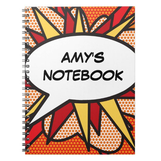 Ihr Message Speech Bubble Fun Retro Comic Book Notizblock (Vorderseite)