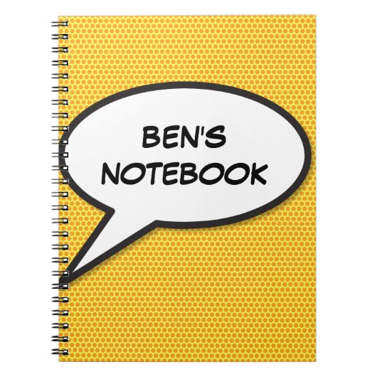 Ihr Message Speech Bubble Fun Retro Comic Book Notizblock (Vorderseite)