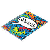 Ihr Message Speech Bubble Fun Retro Comic Book Notizblock (Linke Seite)