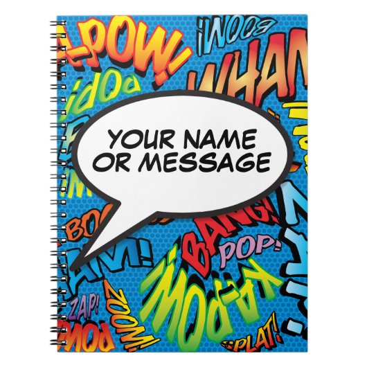 Ihr Message Speech Bubble Fun Retro Comic Book Notizblock (Vorderseite)