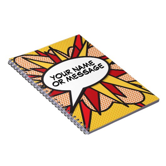 Ihr Message Speech Bubble Fun Retro Comic Book Notizblock (Rechte Seite)