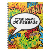 Ihr Message Speech Bubble Fun Retro Comic Book Notizblock (Vorderseite)