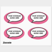 Ihr Message Speech Bubble Fun Retro Comic Book Ovaler Aufkleber (Blatt)