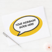 Ihr Message Speech Bubble Fun Retro Comic Book Ovaler Aufkleber (Umschlag)