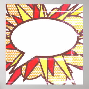 Ihr Message Speech Bubble Fun Retro Comic Book Poster