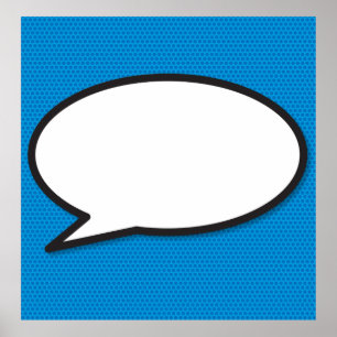 Ihr Message Speech Bubble Fun Retro Comic Book Poster