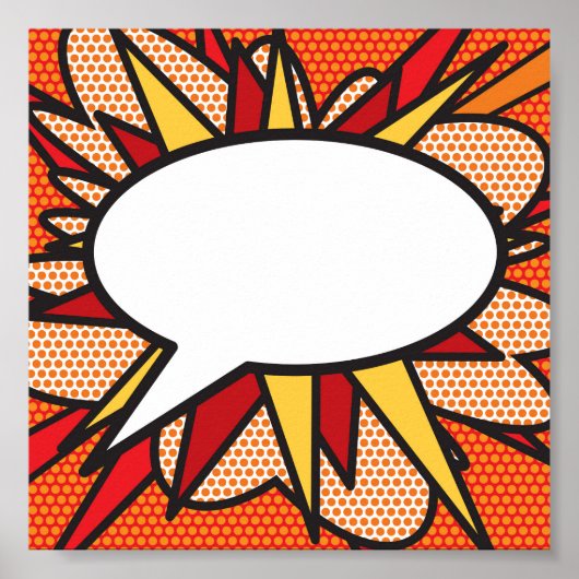 Ihr Message Speech Bubble Fun Retro Comic Book Poster (Vorne)