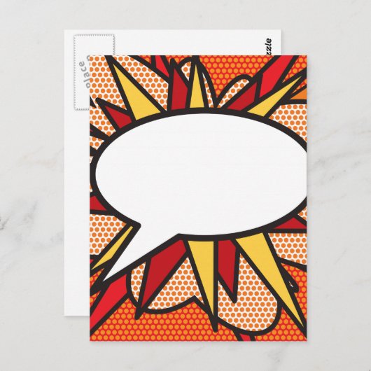 Ihr Message Speech Bubble Fun Retro Comic Book Postkarte (Vorne/Hinten)