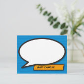 Ihr Message Speech Bubble Fun Retro Comic Book Postkarte (Stehend Vorderseite)
