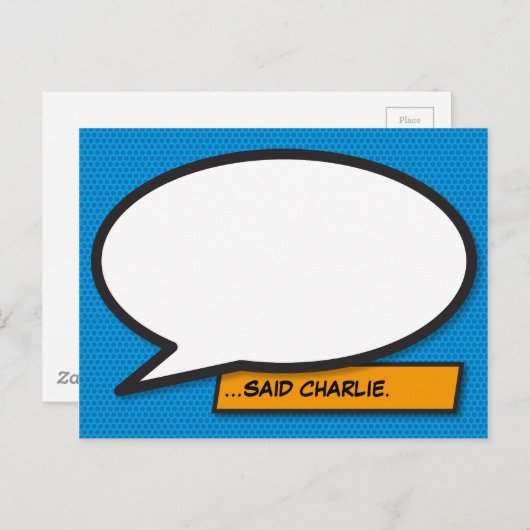 Ihr Message Speech Bubble Fun Retro Comic Book Postkarte (Vorne/Hinten)