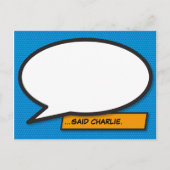 Ihr Message Speech Bubble Fun Retro Comic Book Postkarte (Vorderseite)