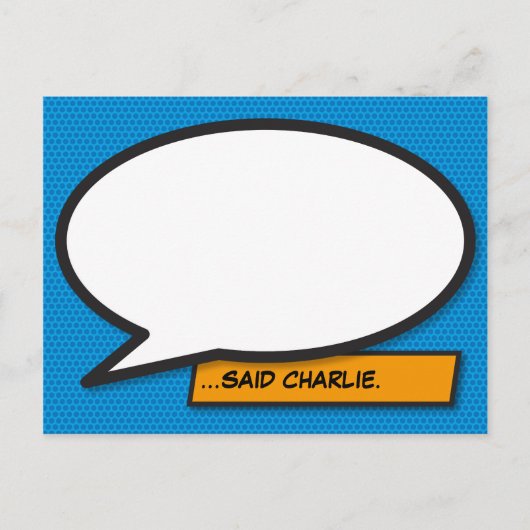 Ihr Message Speech Bubble Fun Retro Comic Book Postkarte (Vorderseite)