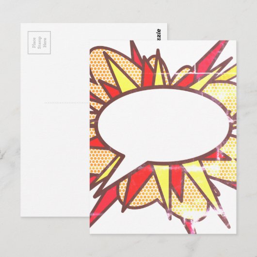 Ihr Message Speech Bubble Fun Retro Comic Book Postkarte (Vorne/Hinten)