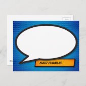Ihr Message Speech Bubble Fun Retro Comic Book Postkarte (Vorne/Hinten)