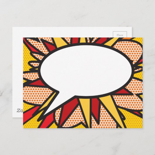 Ihr Message Speech Bubble Fun Retro Comic Book Postkarte (Vorne/Hinten)