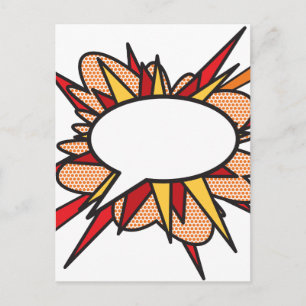 Ihr Message Speech Bubble Fun Retro Comic Book Postkarte
