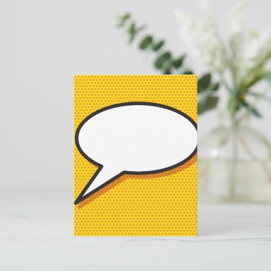 Ihr Message Speech Bubble Fun Retro Comic Book Postkarte (Stehend Vorderseite)