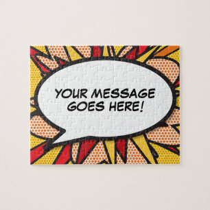 Ihr Message Speech Bubble Fun Retro Comic Book Puzzle