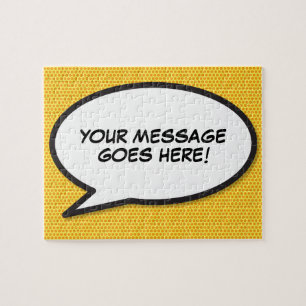 Ihr Message Speech Bubble Fun Retro Comic Book Puzzle