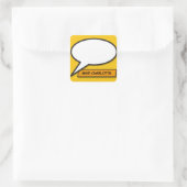 Ihr Message Speech Bubble Fun Retro Comic Book Quadratischer Aufkleber (Tasche)