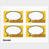 Ihr Message Speech Bubble Fun Retro Comic Book Rechteckiger Aufkleber (Blatt)
