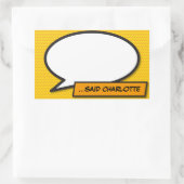 Ihr Message Speech Bubble Fun Retro Comic Book Rechteckiger Aufkleber (Tasche)