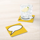 Ihr Message Speech Bubble Fun Retro Comic Book Rechteckiger Pappuntersetzer (Vor Ort)