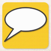 Ihr Message Speech Bubble Fun Retro Comic Book Rechteckiger Pappuntersetzer (Vorderseite)
