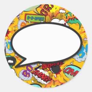 Ihr Message Speech Bubble Fun Retro Comic Book Runder Aufkleber