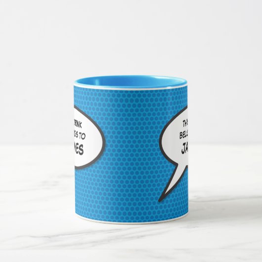 Ihr Message Speech Bubble Fun Retro Comic Book Tasse (Zentrum)