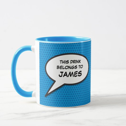 Ihr Message Speech Bubble Fun Retro Comic Book Tasse (Links)