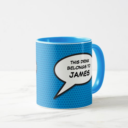 Ihr Message Speech Bubble Fun Retro Comic Book Tasse (VorderseiteRechts)